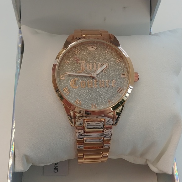 NWT Juicy Couture Black Label Rose Gold & Silver Toned Sparkle Watch - Picture 4 of 5